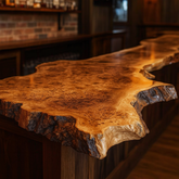 Live Edge Mapa Burl Bar Top